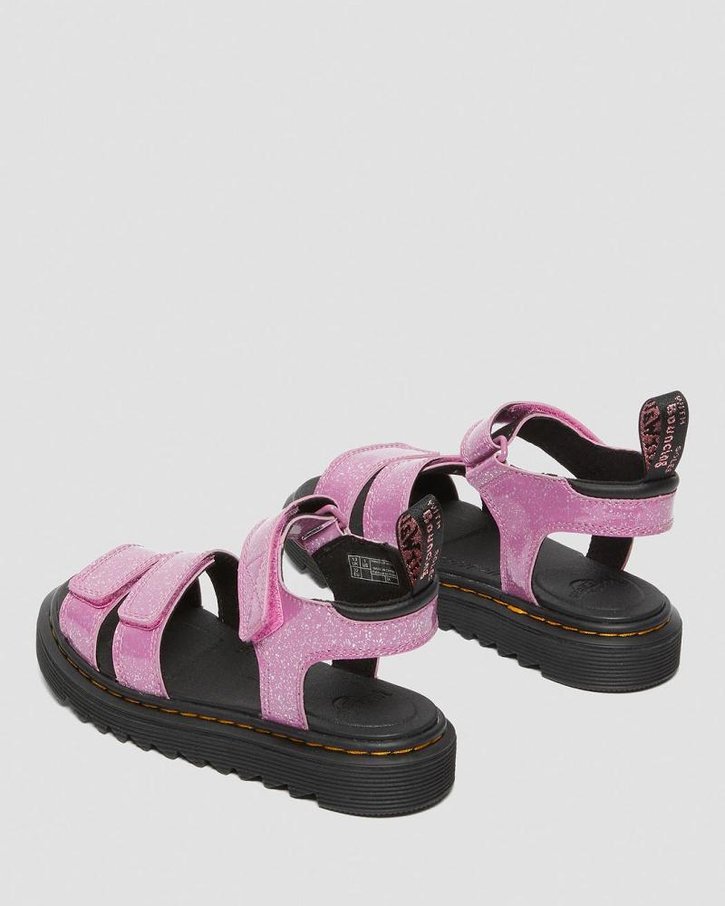 Kids' Dr Martens Junior Klaire Glitter Sandals Pink | AU 717BEX